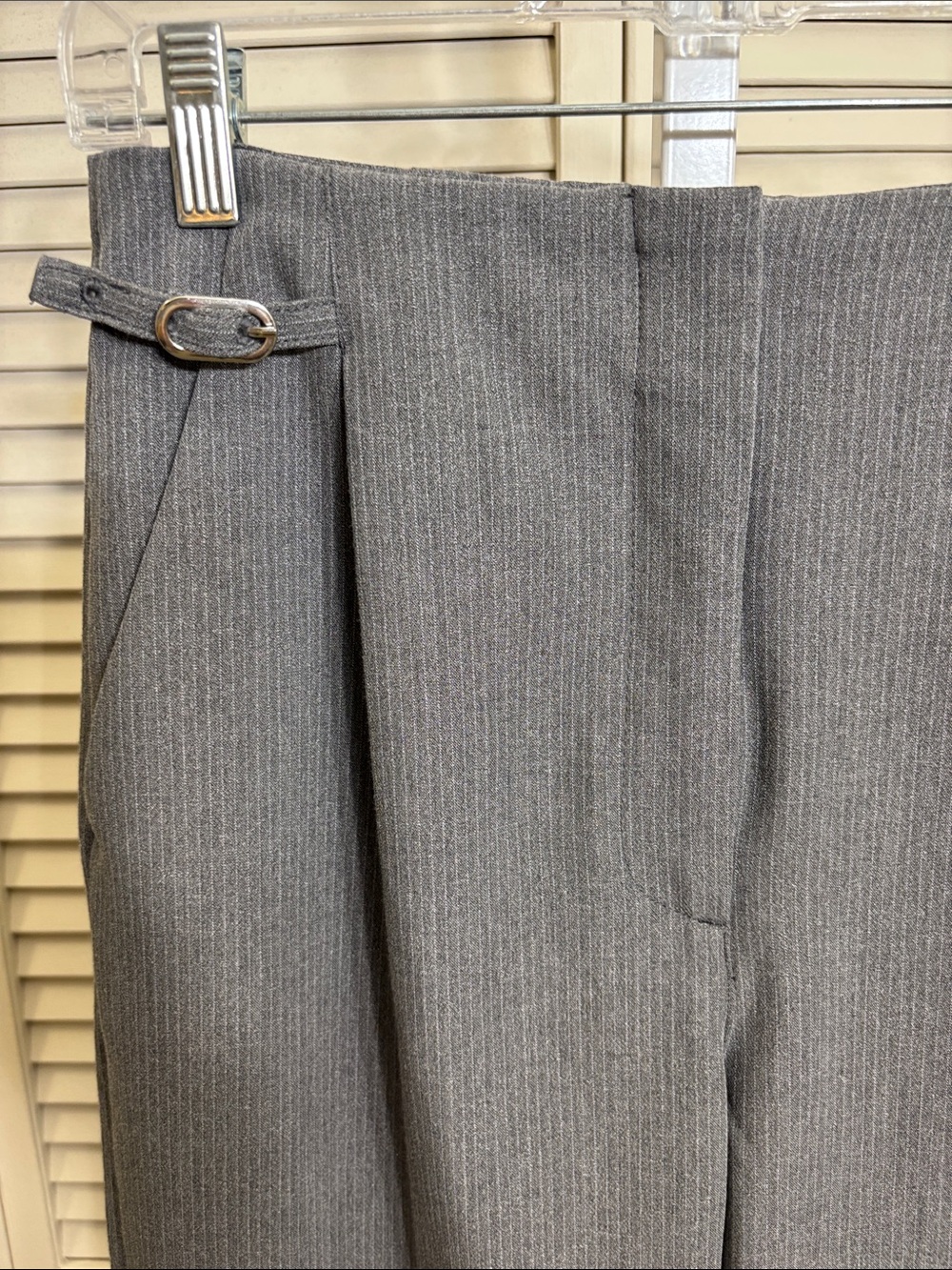 Abercrombie & Fitch Pinstripe Sloane Tailored Hardware Wide Leg Pant Size 26 - Picture 10 of 15